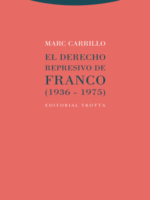 cover image of El Derecho represivo de Franco